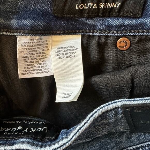 Lucky Brand Crop Jeans Women’s 2 Blue Denim Floral Embroidery Boho 27 Inseam - Picture 9 of 10